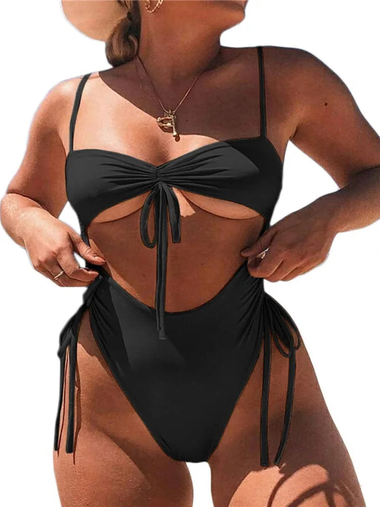 TUNICut-Maillot de bain 1 pièce string, coupe haute