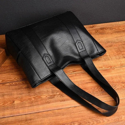 Sac à grande capacité à bandoulière en cuir pour femme