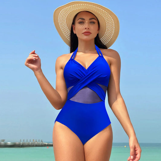 Maillot de bain 1 pièce, couleur unie