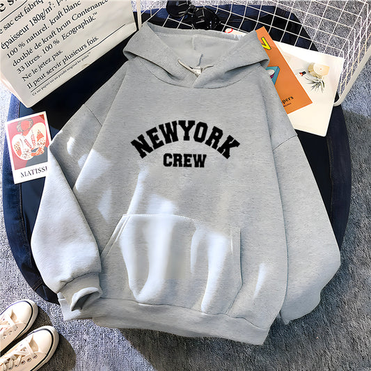 Sweat à capuche imprimé lettre NewYork pour femme