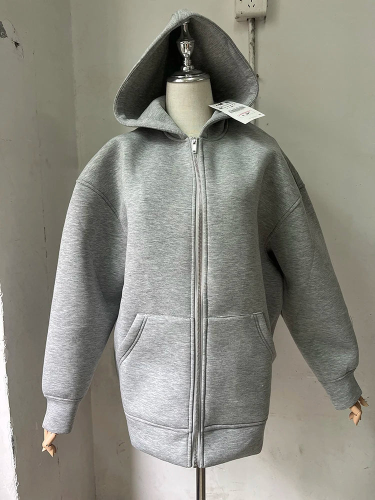 Blouson aviateur gris avec capuche