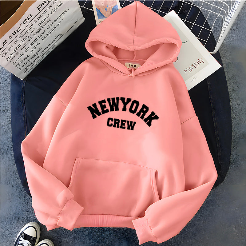 Sweat à capuche imprimé lettre NewYork pour femme