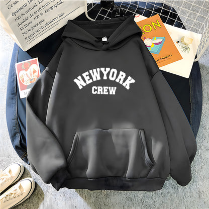 Sweat à capuche imprimé lettre NewYork pour femme