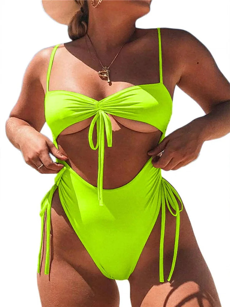 TUNICut-Maillot de bain 1 pièce string, coupe haute