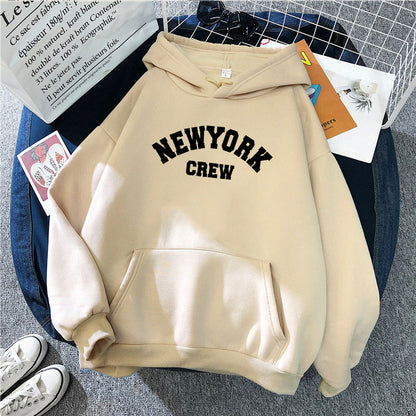 Sweat à capuche imprimé lettre NewYork pour femme