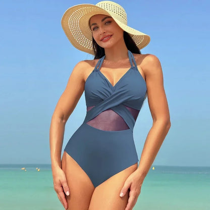 Maillot de bain 1 pièce, couleur unie