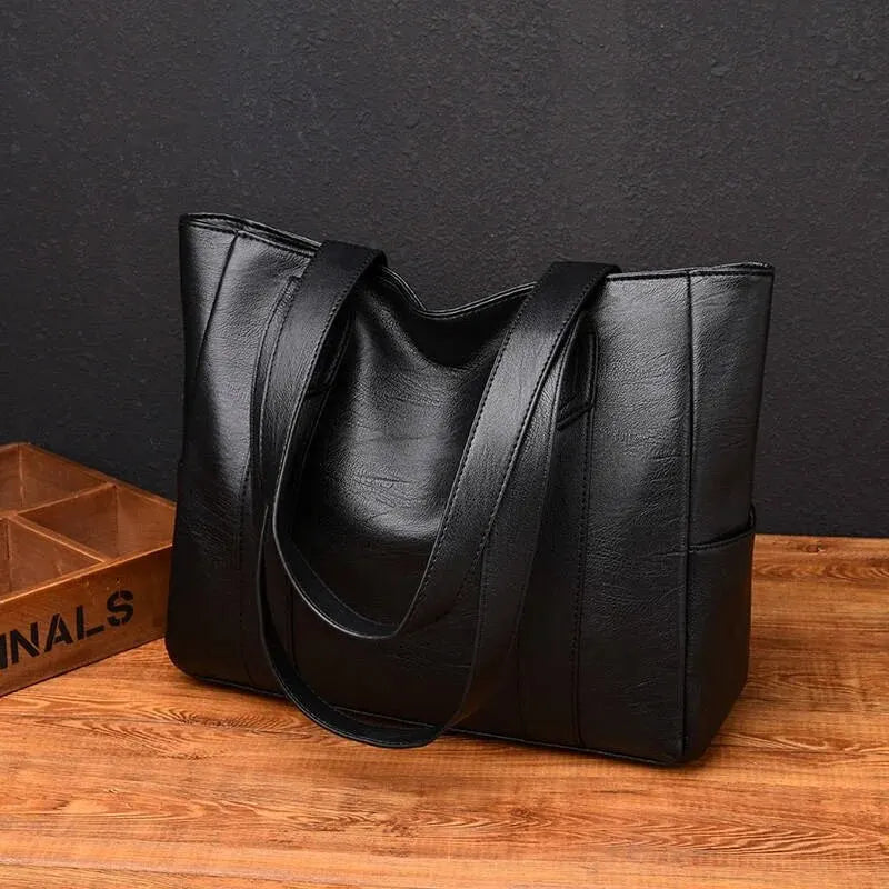 Sac à grande capacité à bandoulière en cuir pour femme