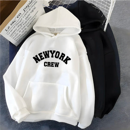 Sweat à capuche imprimé lettre NewYork pour femme