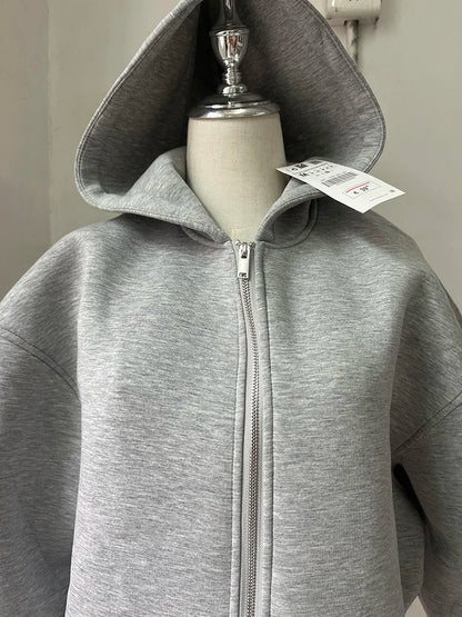 Blouson aviateur gris avec capuche