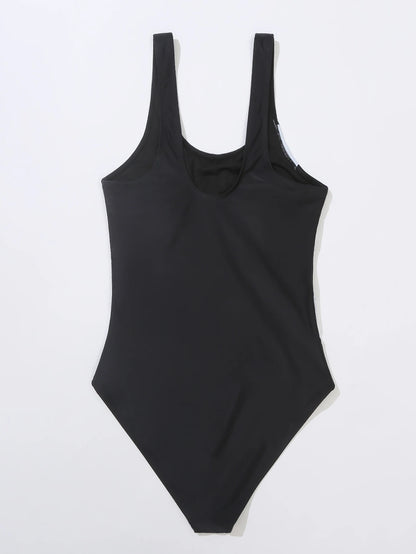 Maillot de bain 1 pièce à dos auditif, col en U