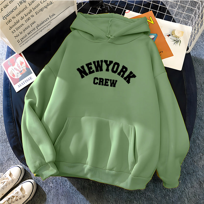 Sweat à capuche imprimé lettre NewYork pour femme