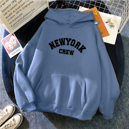 Sweat à capuche imprimé lettre NewYork pour femme