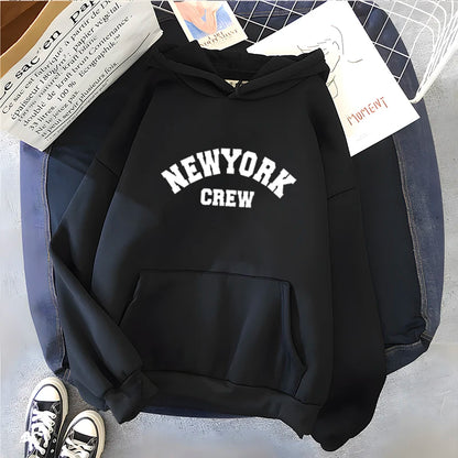 Sweat à capuche imprimé lettre NewYork pour femme